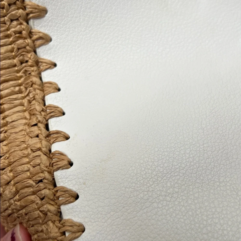 Zara White Crossbody Circle Handle Bag Boho - Picture 10 of 12